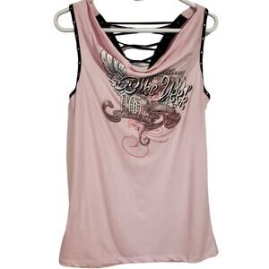 Woman's 2016 Daytona Beach bike week top Draped neckline Laces Size L